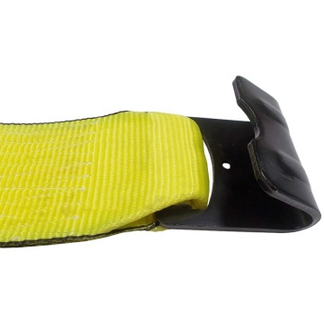 ENHANCED SAFETY Cargo Winch Strap with Flat Hook