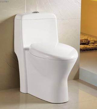 CERAMIC DUAL FLUSH ONE-PIECE SIPHONIC TOILET Toilet Bowl Seats