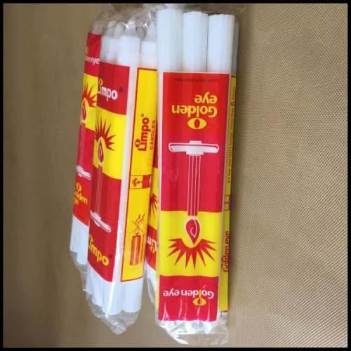 موزمبيق شمعة بيضاء مزينة Velas Bougies