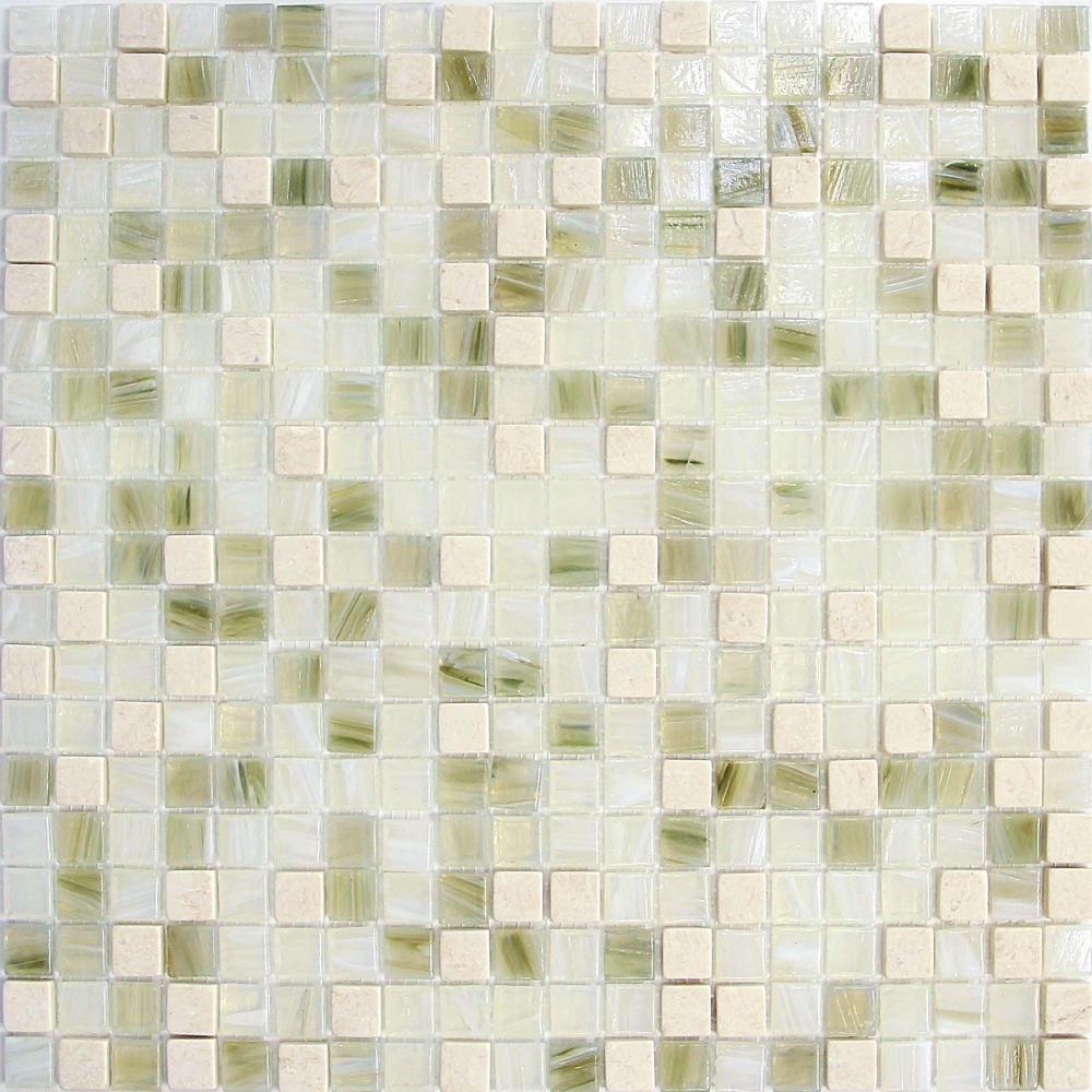 Minimalist of glass and stone mosaic tiles