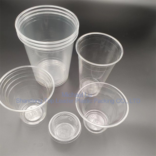 clear PLA cup different oz with FLAT lids
