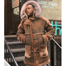 Faux Fur Coat Men Jacket Long Sleeve Fur Collar Winter Thicken Warm Shearling Coats Casual Suede Overiszed Hooded Outwear