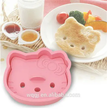 Creative DIY Plastic Cat Sandwich Cutter Bread Mould Cutter Pink Cat Bread Mold