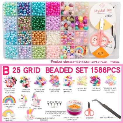 DIY Jewelry Making Kit: Vibrant Beads Collection Including Soft Polymer, Ceramic, Clay, and Porcelain beads
