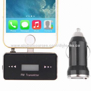 FM Transmitter with 3.5mm Jack, 5V/1A USB Car Charger for iPhone 5/5S