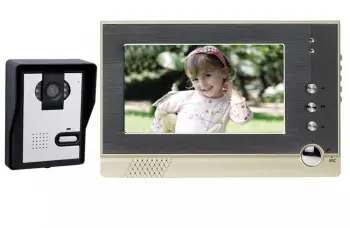 Apartment wired 7 inch color video door phone intercom system