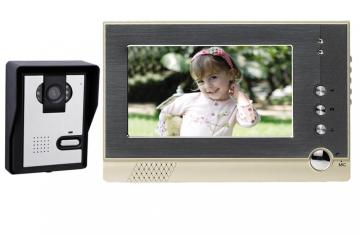 Apartment wired 7 inch color video door phone intercom system