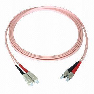 FC-SC Duplex Pink Fiber-optic Patch Cord