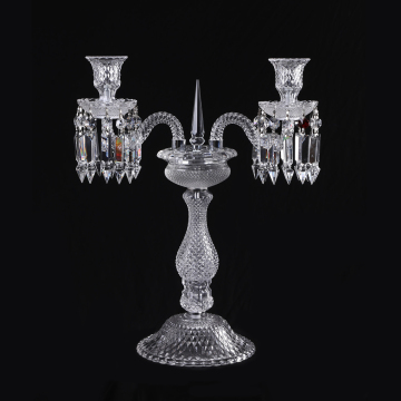 Crystal Candelabra Wedding Centerpieces 2 Arms - Crystal Candle Holder for Wedding Decor
