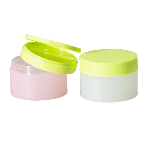 high quality OEM Logo empty double wallplastic pp flip top cap body face cream cosmetic jar frosted 6oz 100g