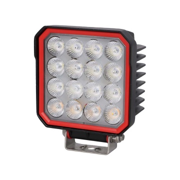 36W Square LED Work Light with 12W Amber Warning Light for Ultra Bright Offroad Driving