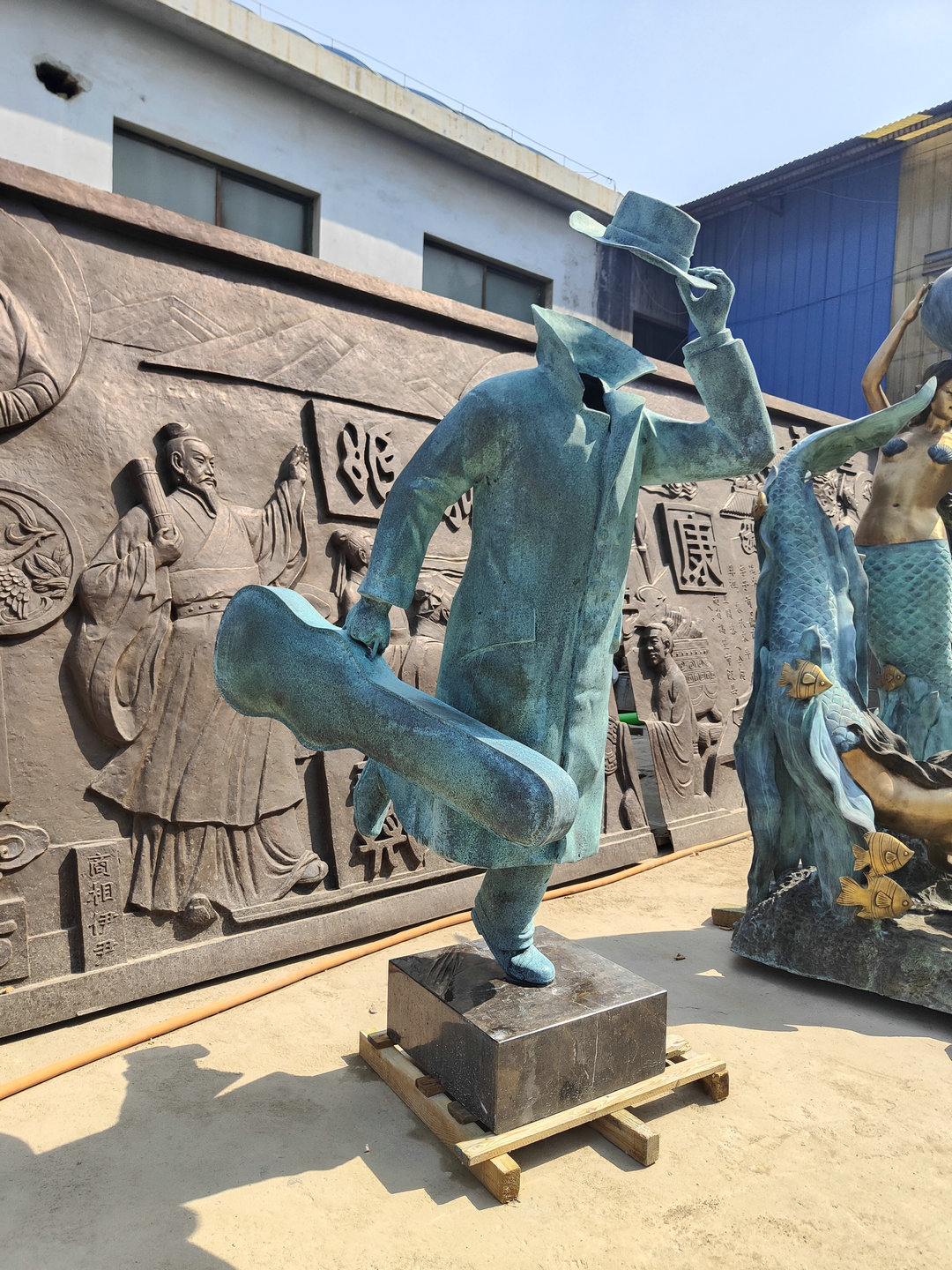 Full View of Traveler Bronze Sculpture