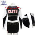 Custom Metallic Fabric Rhinestone Cheerleading Uniforms