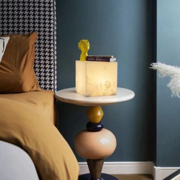Nordic Modern Marble Snowflake Gypsum Cube Lamp