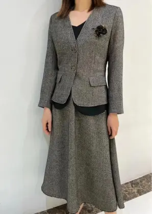 Italian Wool blend Fabric Black Gray Tone Suits