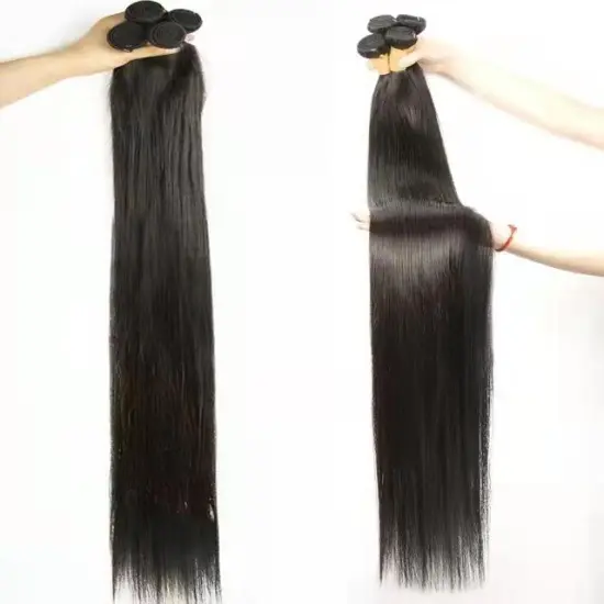 Wholesale 12a top quality Brazilian hair long 36 inch human weave 4 deals straight hair bundles with frontal