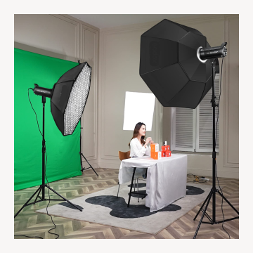 Attrezzatura da studio fotografica tiktok a caldo: stand di sfondo e kit di illuminazione 2x3m