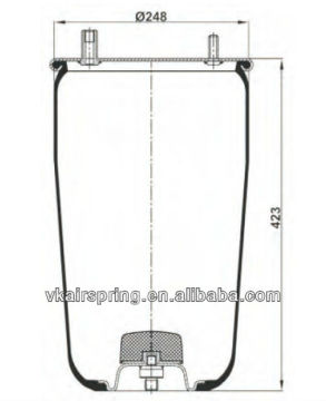 BPW 05.429.41.77.0 Rubber air bellow 4960NP02/ Air bag 1R11-801 Gas-filled air ride suspension system without piston