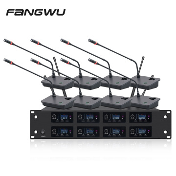 Profissional de 8 canais UHF Karaoke Transmissor de áudio sem fio e sistema de microfone