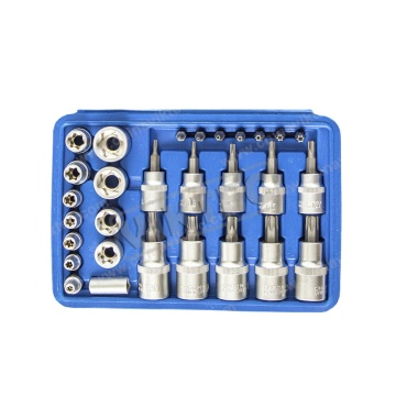 29pc 1/4'' Sq & 3/8'' Sq Torx Drive TRX-Star Socket Set Hand Tool VT01878