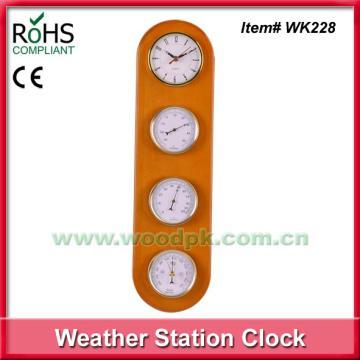 Best selling goods quartz clock wooden weather station clock wall