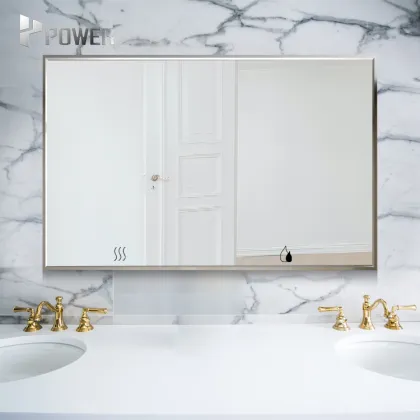 Modern Bathroom Combo: Wall-Mounted Induction Soap Dispenser & Hand Dryer Mirror Cabinet