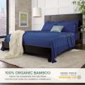 Luxo 4pcs Bamboo equipado com folha de cama de fronhas