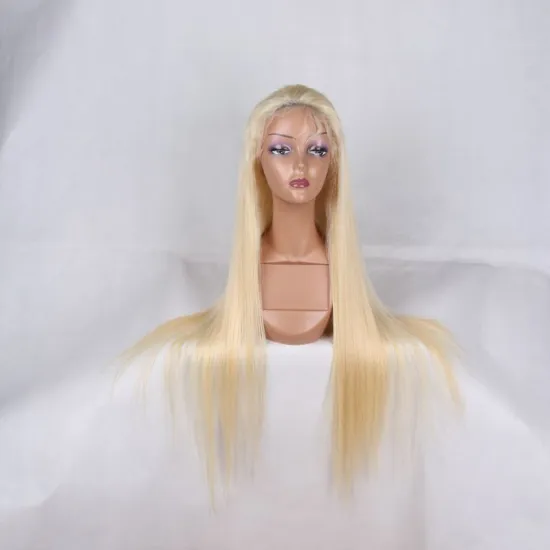 Top quality full lace blonde wig with fringe, 613 full lace wig human hair