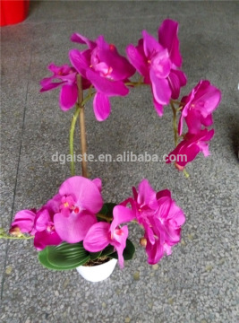 1ft to 2ft Height decorative home decor cheap artificial orchid white black blue potted plants fabric flowers ELH04 1603