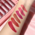 6 färger Pink Lipstick Gold Liquid Lipstick set