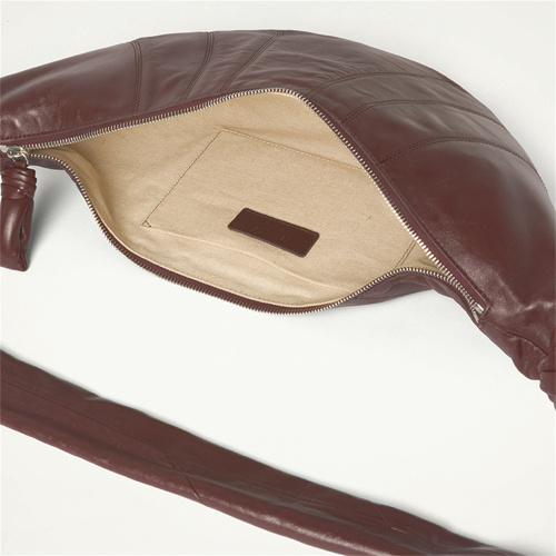 Soft Leather Chocolate Brown Croissant Horn-shaped Bag