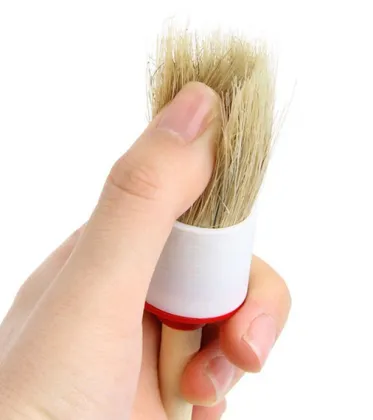 wooden handle 3 pieces car detail brushes