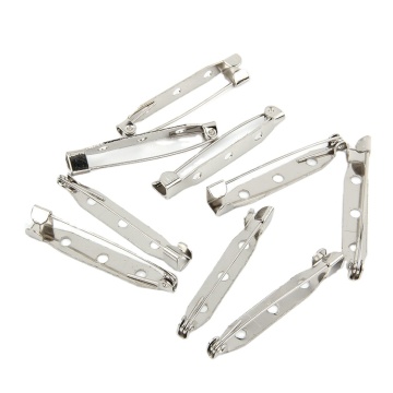 Custom Silver Metal Safety Pins 35mm Stainless Steel Work Plates Safety Pin