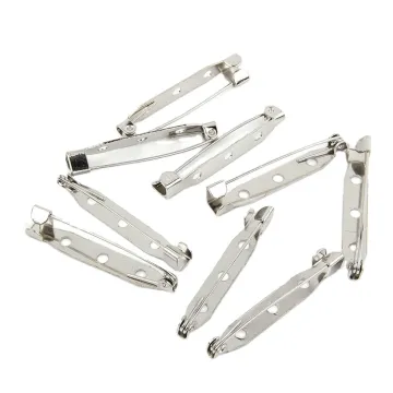 Custom Silver Metal Safety Pins 35mm Stainless Steel Work Plates Safety Pin