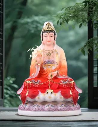White Marble seated statue of Guanyin Bodhisattva