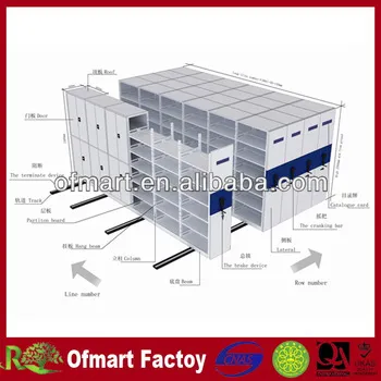 Full metal movable steel mobile filing cabinet