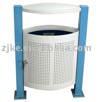 Enamel steel trash can