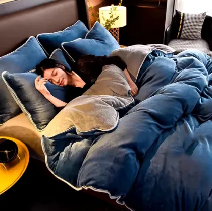 Super Soft Coral Velvet Winter Bed Sheets 4PC Set High Weight Flannel Fleece Bedding