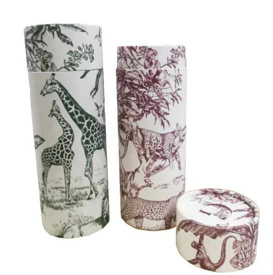 Eco-friendly White Kraft paper tube round cylinder box