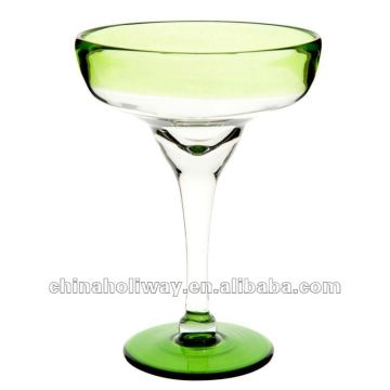 Margarita glass with green color