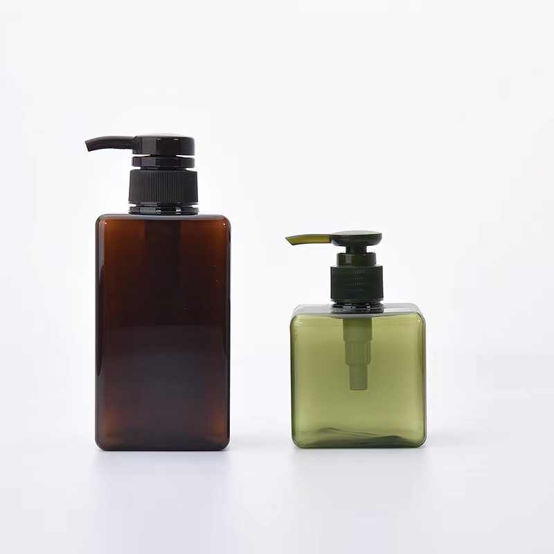 square hand wash bottle with pump