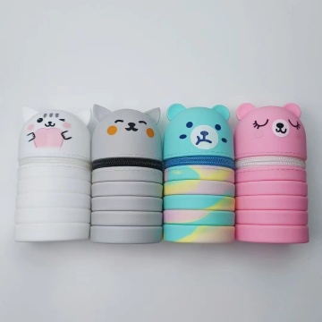 CUTE COLOR AND PATTERN SILICA PENCILCASES