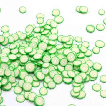 Kawaii Novel Soft Polymer Clay Round Slice Bead Green 6mm 500g / lot Cute Design for Nail Art or Slime Making DIY Fillers