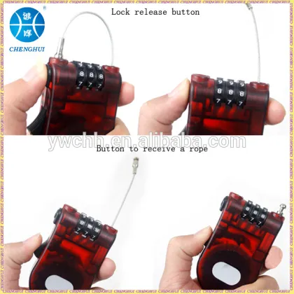 Retractable Cable Combination Lock/plastic luggage lock