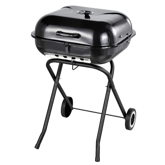 18 Inch Outdoor Smokers Enameled Lid Portable Charcoal Grill Folding Barbecue Grill for BBQ Camping Picnic Backyard