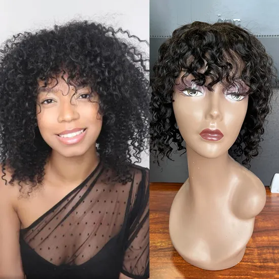 buy bulking machine made human hair wigs,cheap brazilian virgin hair wig machine, short curly wig for black women