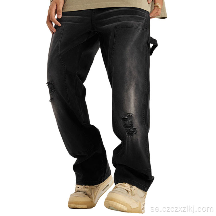 Autumn Wash American Retro Par Overallar Sweatpants