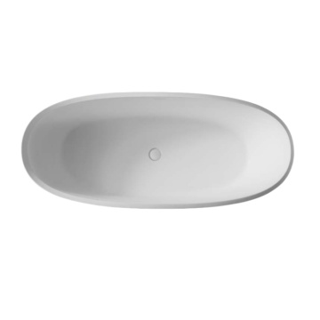 Modern Luxury Hotel Oval Shaped Artificial Stone Soaking Bathtub