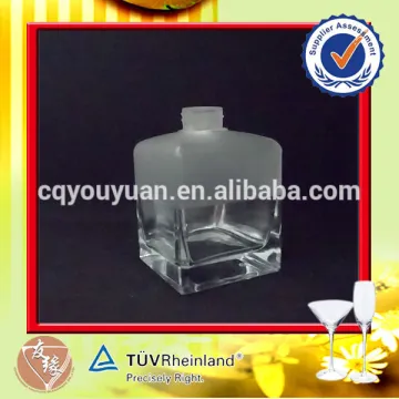 270ml square soda lime glass half decal fragance bottle