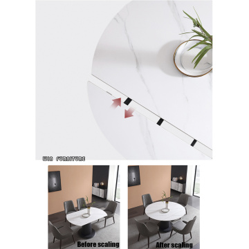 Rock Slate Plate extendable Dining Table Set